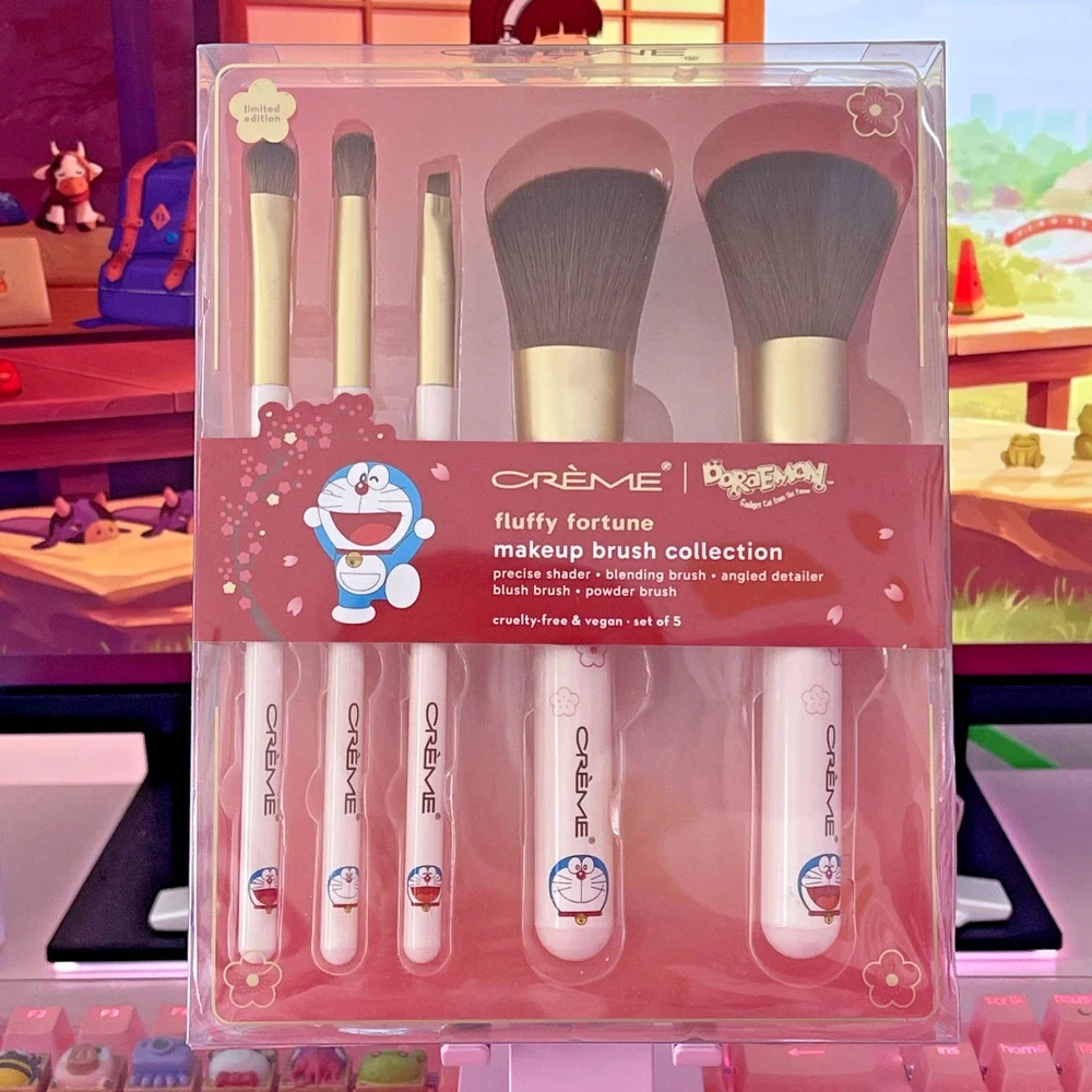 The Creme Shop Doraemon Brush Collection 5 Silky Soft Set Korea Fluffy Fortune